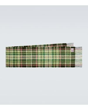 Acne Studios Bufanda A Cuadros Con Flecos - Verde