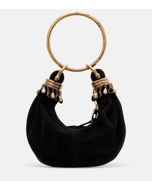 Chloé Sac Bracelet Small En Daim - Noir