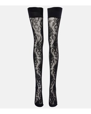 Alessandra Rich Lace Over-The-Knee Socks - Black