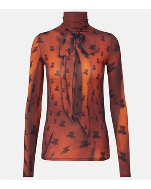 Acne Studios Trompe-L'Oil High-Neck Top - Red