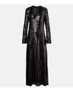 ROTATE BIRGER CHRISTENSEN Sequined Maxi Dress - Black