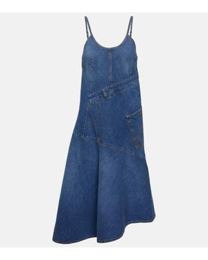 JW Anderson Asymmetric Denim Midi Dress - Blue