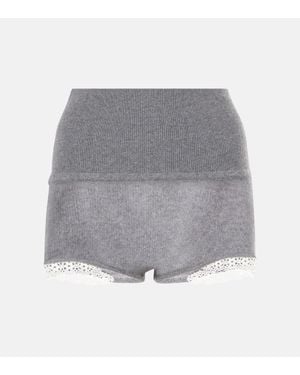 Magda Butrym High-Rise Cashmere Shorts - Gray