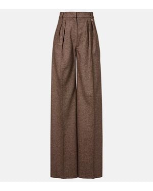 Max Mara Weite Hose Brava Aus Einem Wollgemisch - Braun