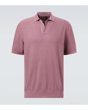 Loro Piana Cotton And Silk Polo Shirt - Pink