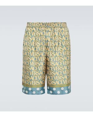 Versace Allover Seidenshorts - Gelb