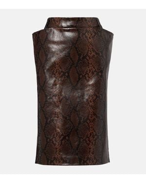 Stella McCartney Gonna Midi Con Stampa Serpente - Marrone