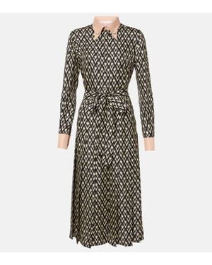 Valentino Toute La V Silk Twill Shirt Dress - Black