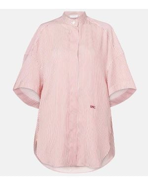Stella McCartney Striped Silk Shirt - Pink