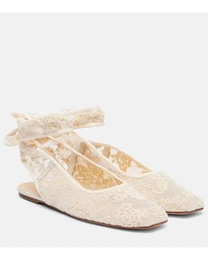 Magda Butrym Ballerines Slingback En Dentelle - Neutre