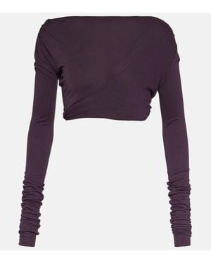 Rick Owens Lilies Jersey Cropped Top - Purple