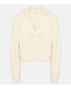 Magda Butrym Cropped-Polopullover Aus Einem Baumwollgemisch - Weiß