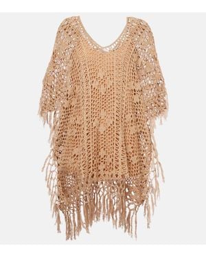 Anna Kosturova Crochet Cotton Kaftan - Natural