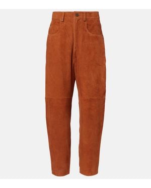 Isabel Marant Hose Darielle Aus Veloursleder - Orange