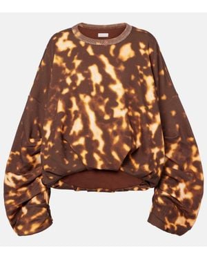Dries Van Noten Bedrucktes Sweatshirt Aus Baumwolle - Braun