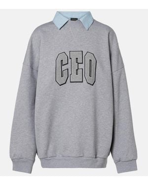 Balenciaga Ceo Team Cotton Jersey Sweatshirt - Grey