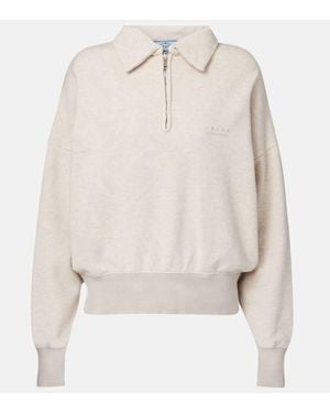 Prada Cotton Sweatshirt - Natural