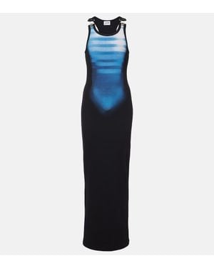 Jean Paul Gaultier Le Cotton-Blend Jersey Maxi Dress - Blue