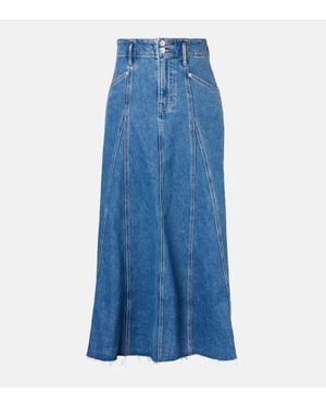 Veronica Beard Alix Denim Midi Skirt - Blue