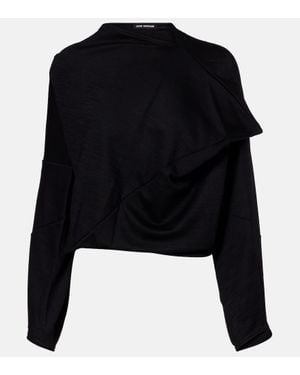 Junya Watanabe Cropped-Top Aus Einem Wollgemisch - Schwarz
