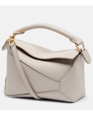 Loewe Sac Puzzle Edge Mini En Cuir - Blanc