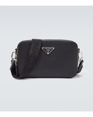 Prada Messenger Bag Brique Aus Leder - Schwarz