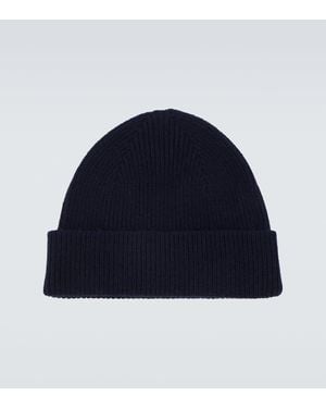ZEGNA Ribbed-Knit Cashmere Beanie - Blue