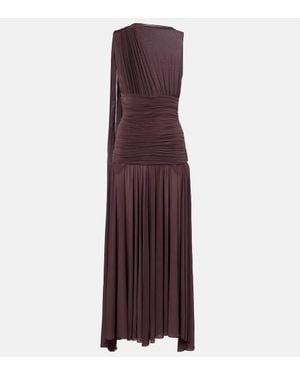 Magda Butrym Draped Sheer Midi Dress - Purple