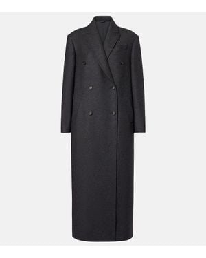 Brunello Cucinelli Double-Breasted Wool Coat - Black