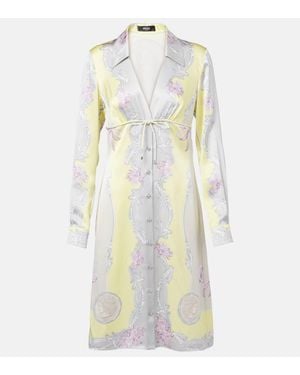 Versace Hemdblusenkleid Medusa Cameo Aus Seiden-Twill - Weiß