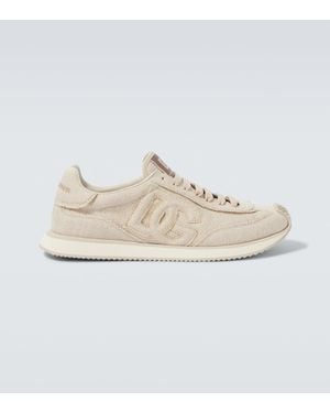 Dolce & Gabbana Sneakers Aus Canvas Mit Leder - Weiß