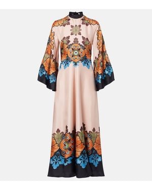 La DoubleJ Magnifico Floral Silk Maxi Dress - Black