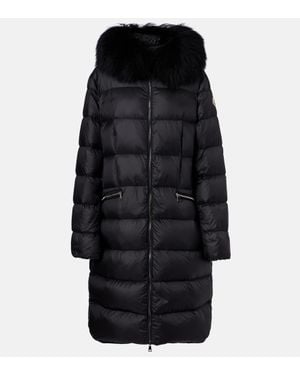 Moncler Boedic Shearling-Trimmed Down Jacket - Black