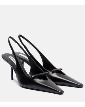 Victoria Beckham 75 Leather Slingback Court Shoes - Black
