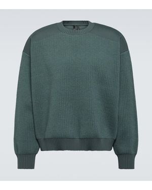 Y-3 Sweatshirt Aus Rippstrick - Grün