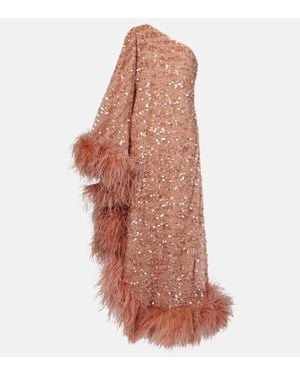 ‎Taller Marmo Robe Ubud Mit Pailletten Und Federn - Pink