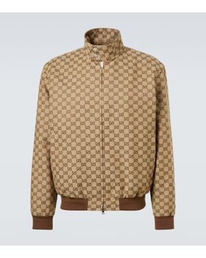 Gucci Bomberjacke Aus Gg Canvas, Grösse - Braun