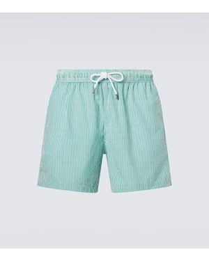 Fedeli Madeira Printed Swim Trunks - Blue