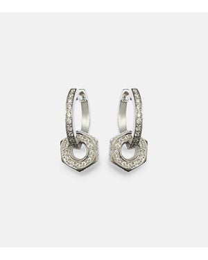 Ileana Makri Nut 18kt White Gold Hoop Earrings With Diamonds