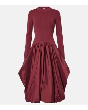 Jonathan Simkhai Kenlie Knitted Taffetta Midi Dress - Red