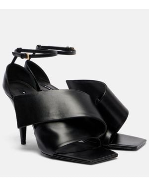 Givenchy Sliced Square 95 Leather Sandals - Black