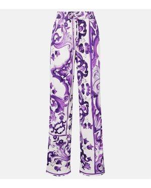 Dolce & Gabbana Weite Hose Majolica - Lila