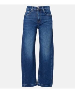 AG Jeans High-Rise Barrel Jeans Hattie Crop - Blau