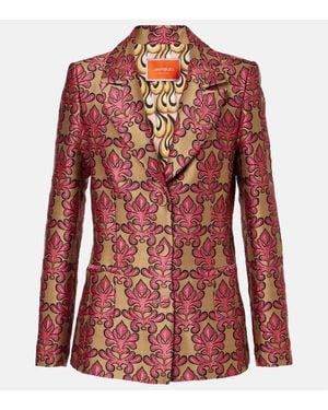 La DoubleJ 24/7 Cotton Jacquard Blazer - Red
