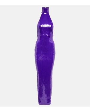 LAQUAN SMITH Abito Lungo Con Pailettes - Viola