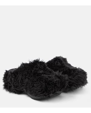 Balenciaga X Crocs Faux-Fur Mules - Black