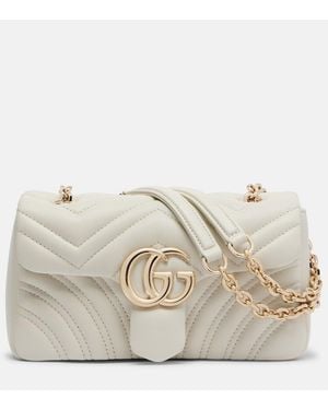 Gucci Schultertasche Gg Marmont Small Aus Leder - Natur