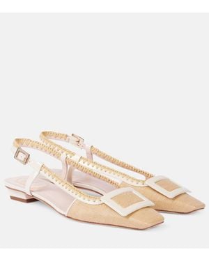 Roger Vivier Slingback-Ballerinas Belle Vivier Aus Canvas - Natur