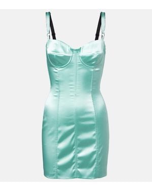 Dolce & Gabbana Bustier Satin Dress - Green