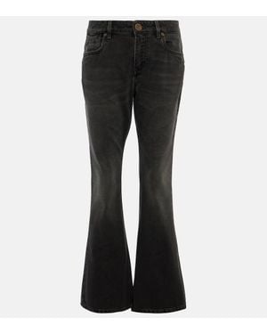 Balmain Low-Rise Bootcut Jeans Western - Schwarz